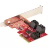 StarTech.com SATA PCIe karte - 6 portu PCIe SATA paplašināšanas karte - 6 Gbps - zema/pilna profila - virknes SATA savienotāji - ASM1166 bez RAID - PCI Express uz SATA pārveidotājs