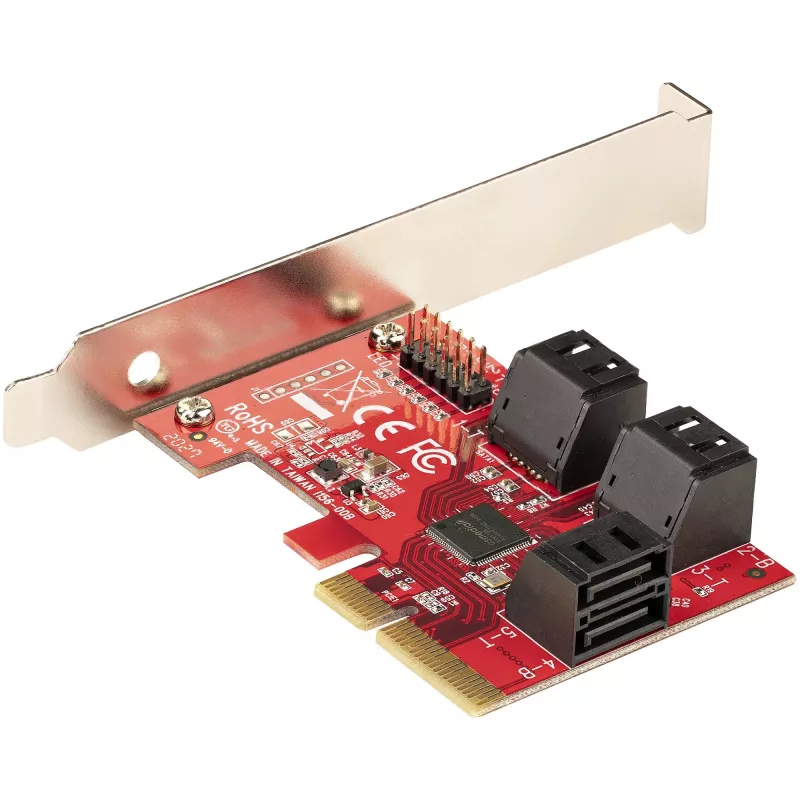 StarTech.com SATA PCIe karte - 6 portu PCIe SATA paplašināšanas karte - 6 Gbps - zema/pilna profila - virknes SATA savienotāji - ASM1166 bez RAID - PCI Express uz SATA pārveidotājs