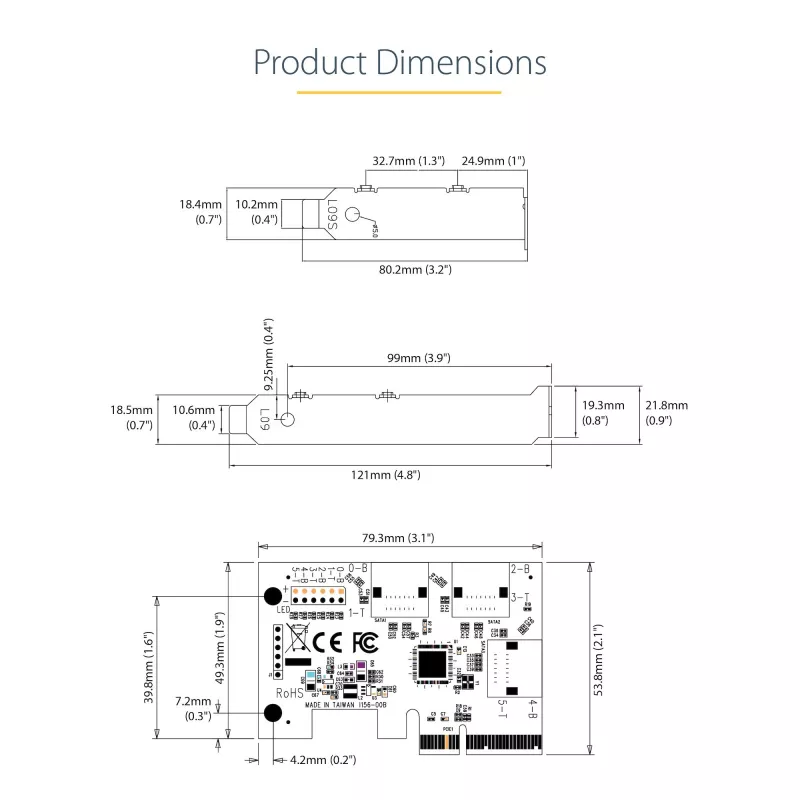 StarTech.com SATA PCIe karte - 6 portu PCIe SATA paplašināšanas karte - 6 Gbps - zema/pilna profila - virknes SATA savienotāji - ASM1166 bez RAID - PCI Express uz SATA pārveidotājs