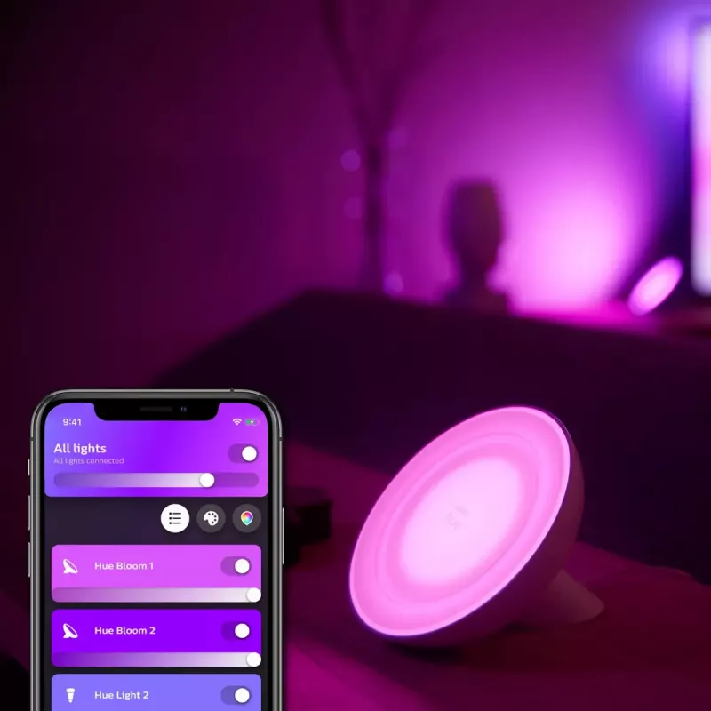 Viedā galda lampa Philips Hue balta and colour ambience Bloom