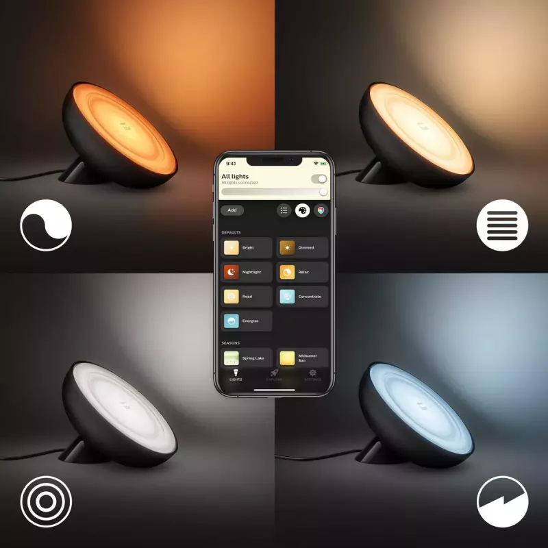 Viedā galda lampa Philips Hue balta and colour ambience Bloom