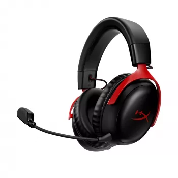 HyperX Cloud III Wireless - spēļu austiņas, melnas; sarkanas, Ķīna, apļveida, slēgtas, aktīva, 155 mm