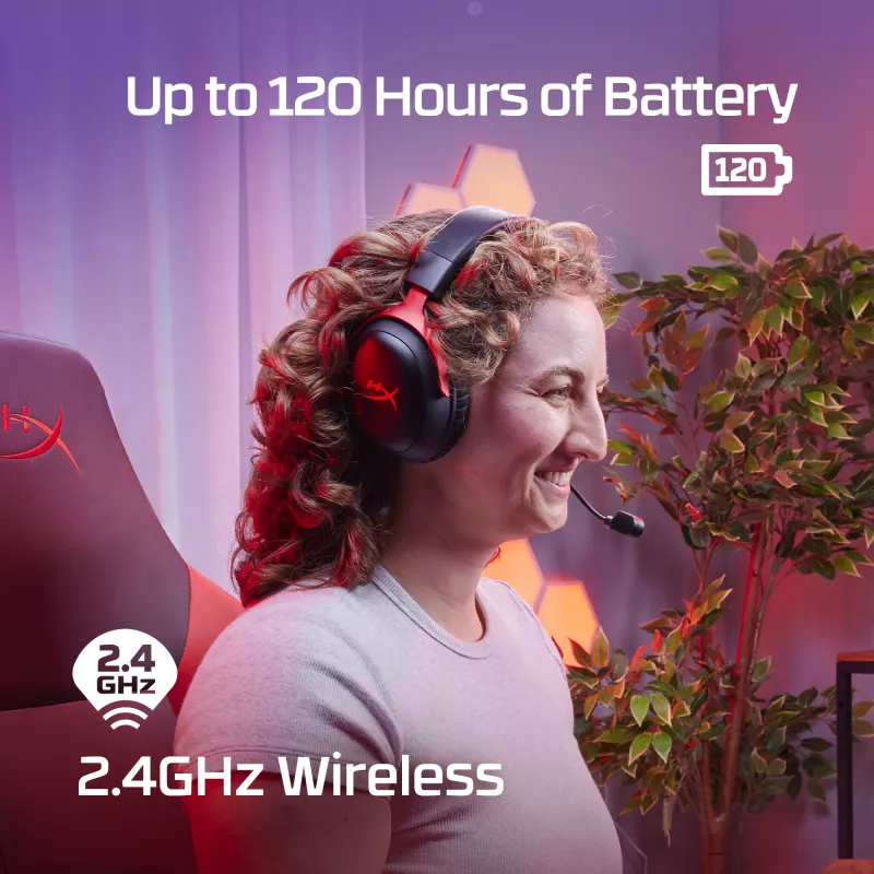 HyperX Cloud III Wireless - spēļu austiņas, melnas; sarkanas, Ķīna, apļveida, slēgtas, aktīva, 155 mm