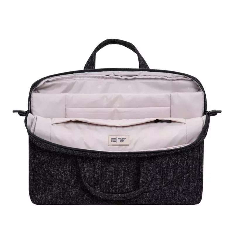 Ziņneša soma Rivacase 7931 39,6 cm 15,6 collas Melna Balta