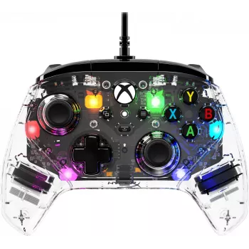 HyperX Clutch Gladiate - vadu spēļu RGB kontrolieris - Xbox, spēļu kontrolieris, Xbox One, Xbox Series X, vadu, USB, USB Type-A, USB Type-C, caurspīdīgs