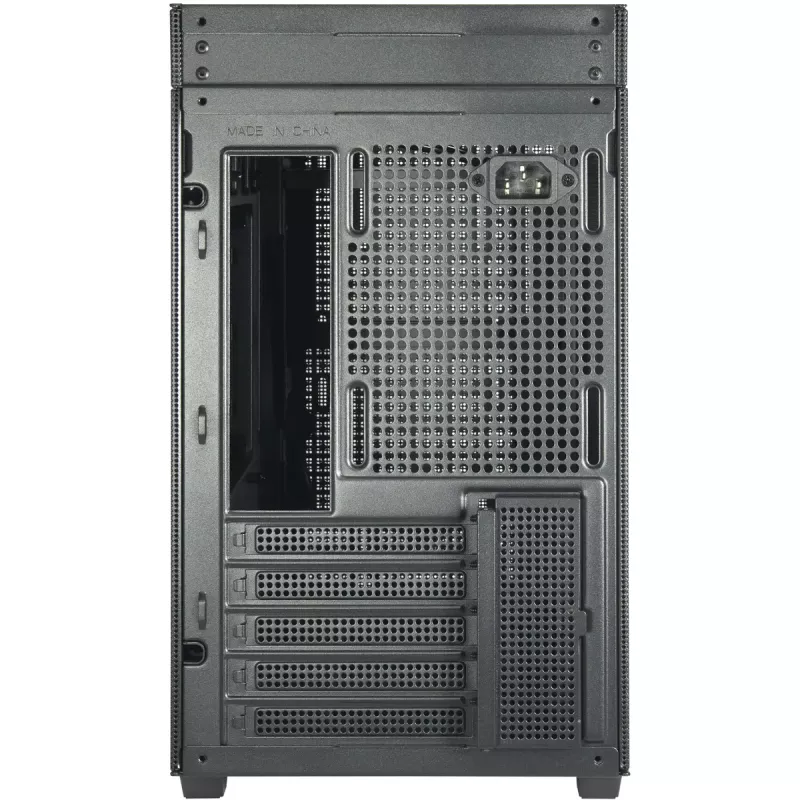 PC Mini Tower korpuss INTER-TECH IM-2 Expander, Mini-ITX/Micro ATX, atbalsta ATX/SFX barošanas blokus, 2,5 collu un 3,5 collu diskus, priekšējie/augšējie ventilatori 120/140 mm, melns