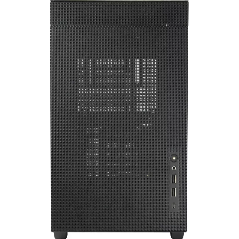 PC Mini Tower korpuss INTER-TECH IM-2 Expander, Mini-ITX/Micro ATX, atbalsta ATX/SFX barošanas blokus, 2,5 collu un 3,5 collu diskus, priekšējie/augšējie ventilatori 120/140 mm, melns