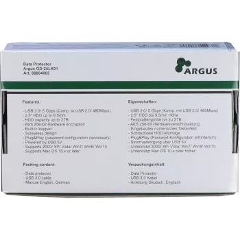 HDD korpuss Inter-Tech GD-25LK01 Alumīnijs Melns 2.5 collas
