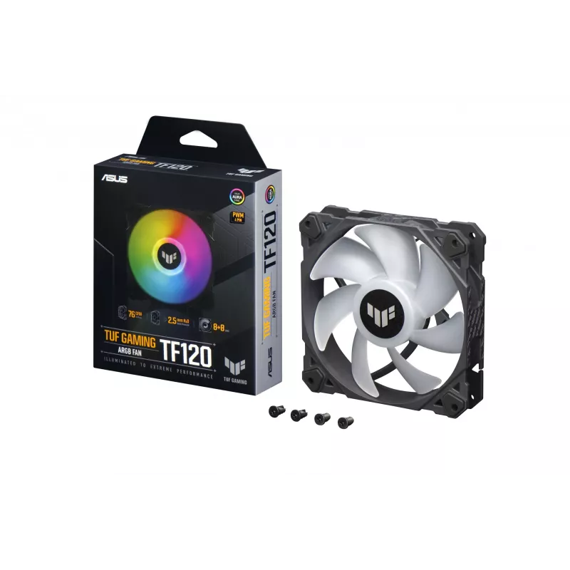 ASUS TUF Gaming TF120 ARGB ventilators Datora korpuss Gaisa dzesētājs 12 cm Melns
