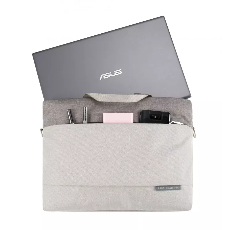 Plāns futrālis ASUS EOS 2 Carry Bag 39,6 cm (15,6 collas) – poliesters, 0,48 kg, rokturi un plecu siksna