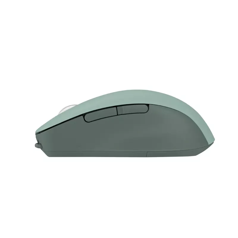 Pele ASUS SmartO MD200 Silent Plus — piemērota abām rokām RF bezvadu + Bluetooth, optiskā 4200 DPI, 6 pogas, zaļa