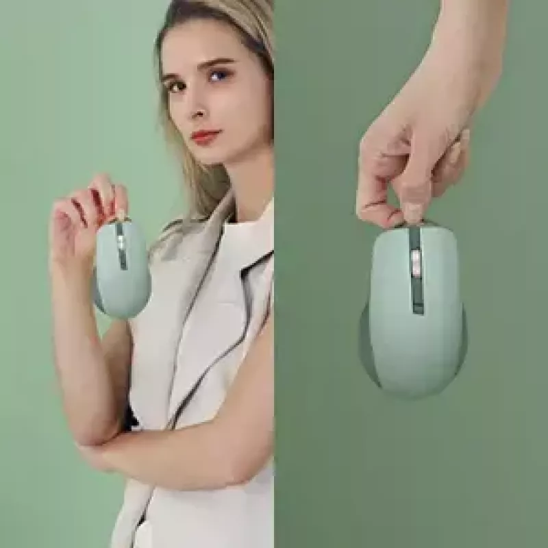 Pele ASUS SmartO MD200 Silent Plus — piemērota abām rokām RF bezvadu + Bluetooth, optiskā 4200 DPI, 6 pogas, zaļa