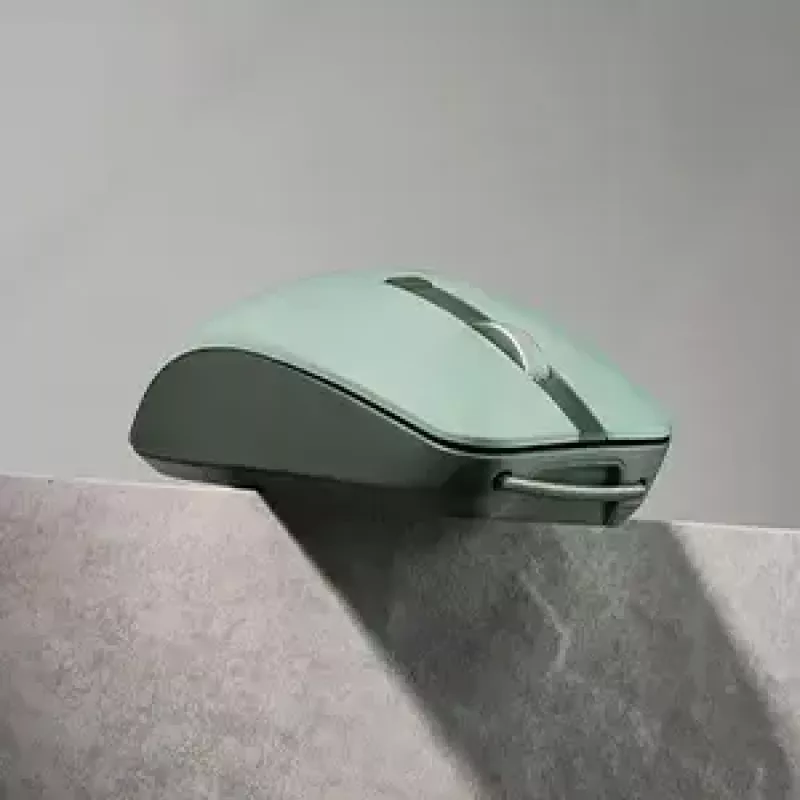 Pele ASUS SmartO MD200 Silent Plus — piemērota abām rokām RF bezvadu + Bluetooth, optiskā 4200 DPI, 6 pogas, zaļa