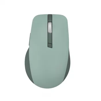 Pele ASUS SmartO MD200 Silent Plus — piemērota abām rokām RF bezvadu + Bluetooth, optiskā 4200 DPI, 6 pogas, zaļa