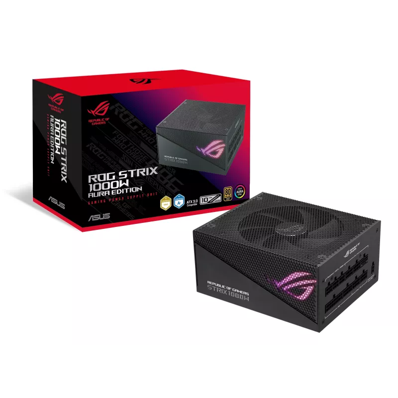 ASUS ROG Strix 1000W Gold Aura Edition barošanas bloks 20+4 kontaktu ATX ATX Melns