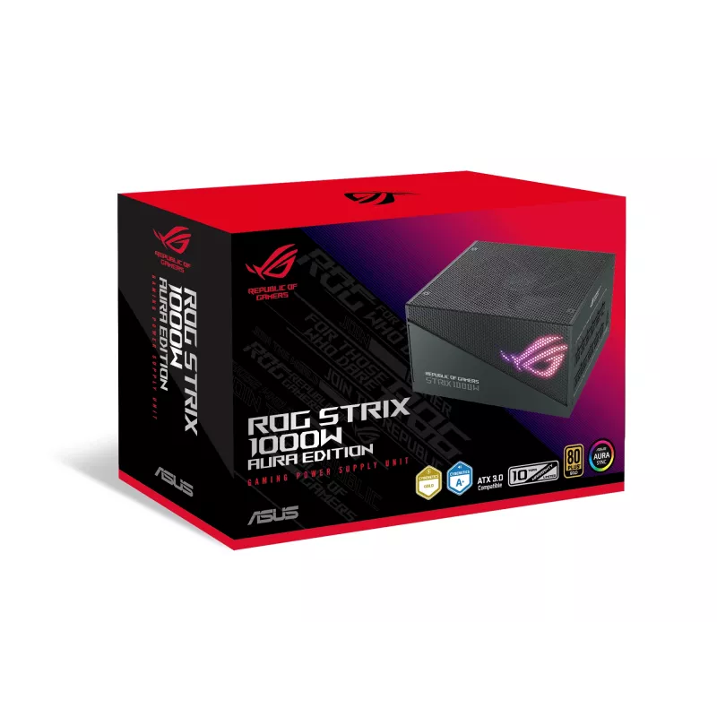 ASUS ROG Strix 1000W Gold Aura Edition barošanas bloks 20+4 kontaktu ATX ATX Melns