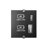 Kontaktligzda USB A + USB C Bachmann 917.227 Melna IP20 250V