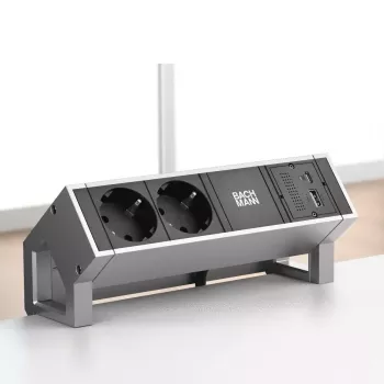 Kontaktligzda USB A + USB C Bachmann 917.229 Melna 3A