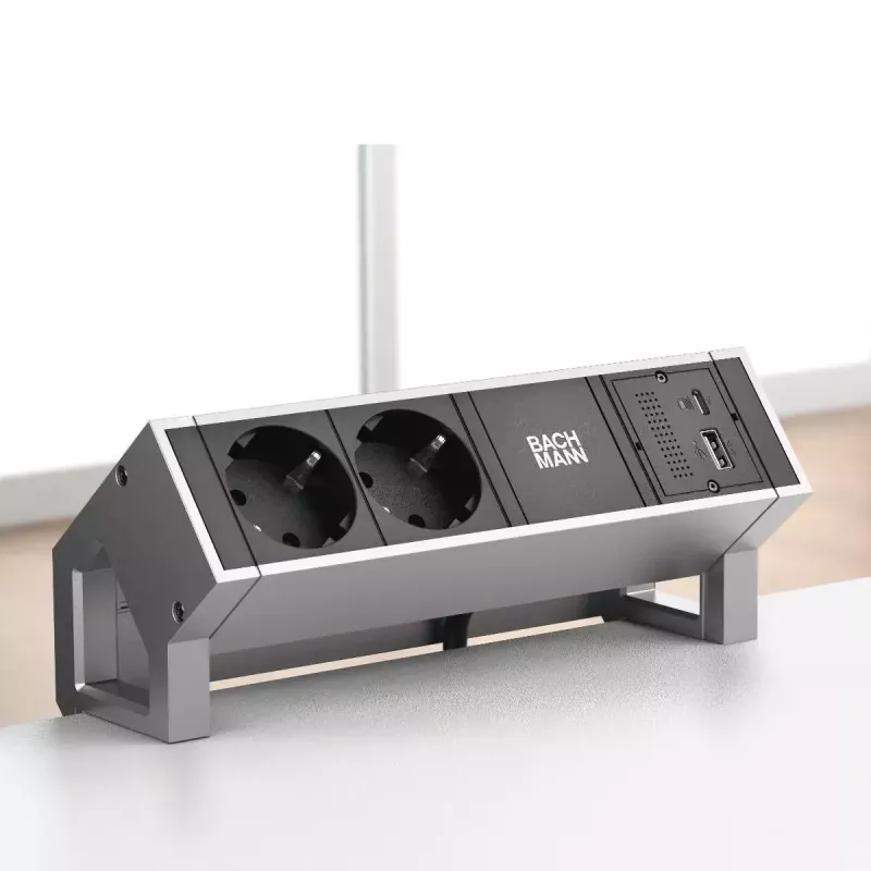 Kontaktligzda USB A + USB C Bachmann 917.229 Melna 3A