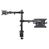 StarTech.com monitora svira ar VESA klēpjdatora paliktni, klēpjdatoram (4,5 kg/9,9 mārciņas) un vienam displejam līdz 32 inch (8 kg/17,6 mārciņas), melna, ventilējams paliktnis, regulējama klēpjdatora sviras stiprinājums, C-skava/cauruma stiprinājums
