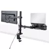 StarTech.com monitora svira ar VESA klēpjdatora paliktni, klēpjdatoram (4,5 kg/9,9 mārciņas) un vienam displejam līdz 32 inch (8 kg/17,6 mārciņas), melna, ventilējams paliktnis, regulējama klēpjdatora sviras stiprinājums, C-skava/cauruma stiprinājums