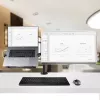 StarTech.com monitora svira ar VESA klēpjdatora paliktni, klēpjdatoram (4,5 kg/9,9 mārciņas) un vienam displejam līdz 32 inch (8 kg/17,6 mārciņas), melna, ventilējams paliktnis, regulējama klēpjdatora sviras stiprinājums, C-skava/cauruma stiprinājums