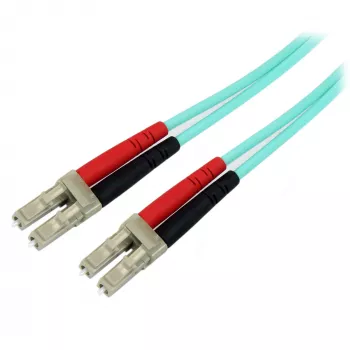 StarTech.com 10 m (30 pēdas) LC/UPC uz LC/UPC OM3 daudzmodu optiskās šķiedras kabelis, pilna dupleksa 50/125 µm zipcord šķiedras kabelis, 100G, zemi ievietošanas zudumi, LSZH šķiedras džempera vads