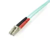 StarTech.com 5m (16.4ft) LC/UPC uz LC/UPC OM3 daudzmodu optiskās šķiedras kabelis, pilna dupleksa 50/125µm rāvējslēdzēja tipa optiskās šķiedras kabelis, 100G, zemi ievietošanas zudumi, LSZH optiskās šķiedras džempera vads