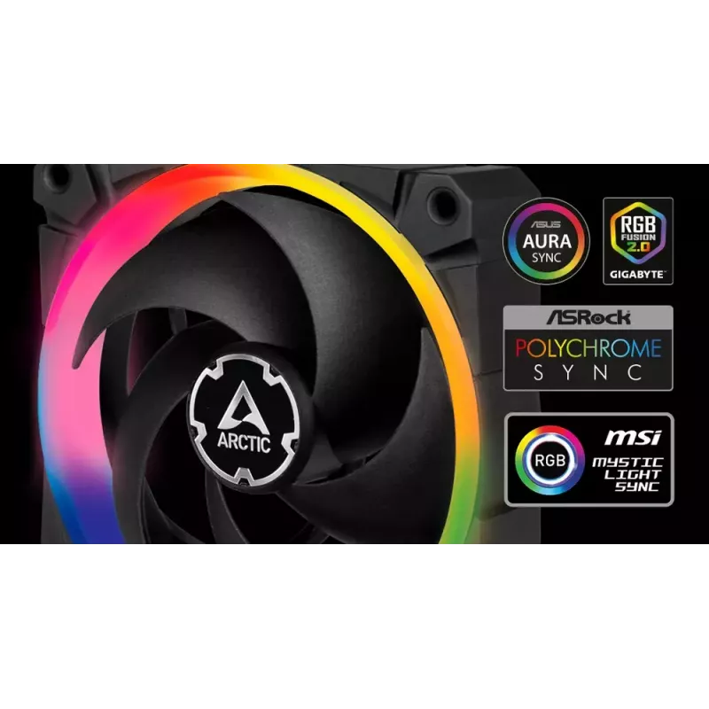 ARCTIC BioniX P120 A-RGB Spiediena optimizēts 120 mm ventilators ar A-RGB