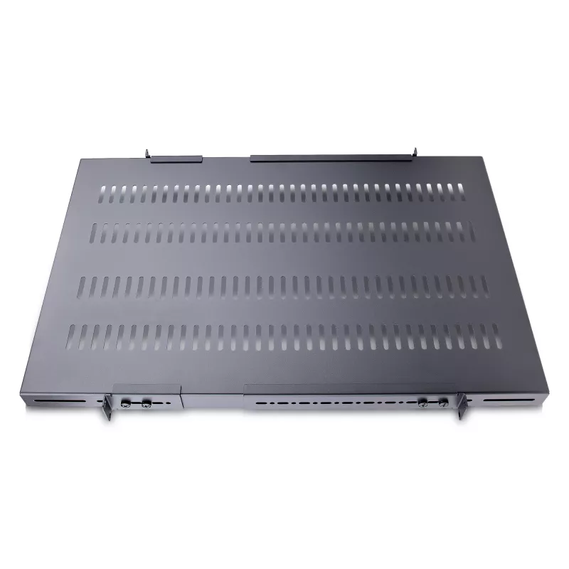 StarTech.com 1U 4-stabu regulējams ventilējams serveru statīva montāžas plaukts - 330 lbs (150 kg) - 19,5 līdz 38 collu regulējams montāžas dziļums, universāla paplāte 19 inch AV/tīkla iekārtu statīvam - 27,5 collu dziļumā
