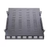 StarTech.com 1U 4-stabu regulējams ventilējams serveru statīva montāžas plaukts - 330 lbs (150 kg) - 19,5 līdz 38 collu regulējams montāžas dziļums, universāla paplāte 19 inch AV/tīkla iekārtu statīvam - 27,5 collu dziļumā