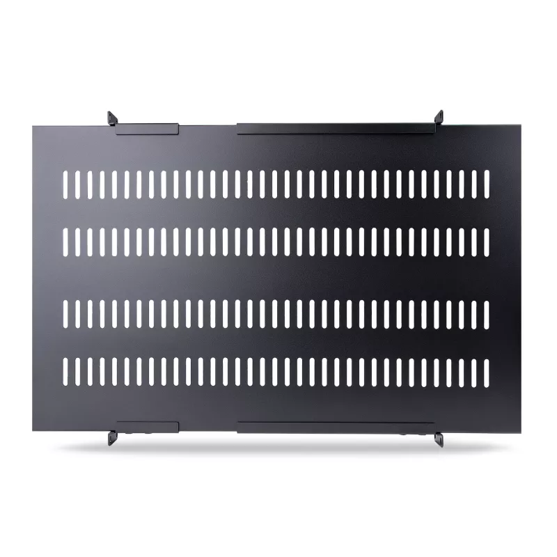 StarTech.com 1U 4-stabu regulējams ventilējams serveru statīva montāžas plaukts - 330 lbs (150 kg) - 19,5 līdz 38 collu regulējams montāžas dziļums, universāla paplāte 19 inch AV/tīkla iekārtu statīvam - 27,5 collu dziļumā