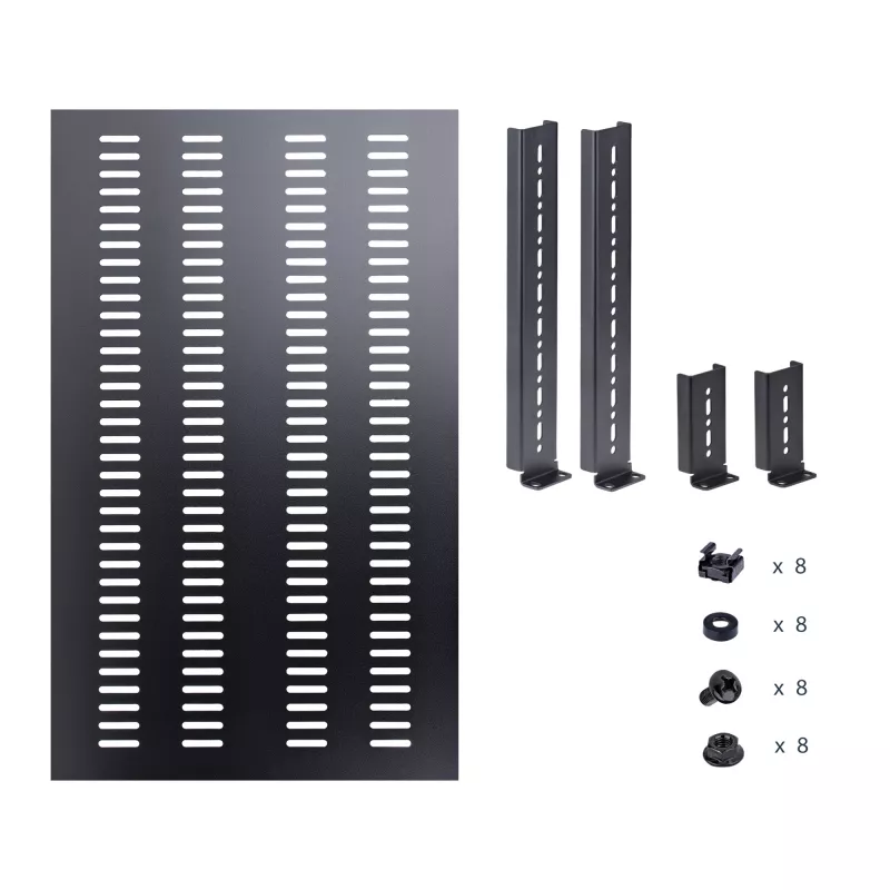 StarTech.com 1U 4-stabu regulējams ventilējams serveru statīva montāžas plaukts - 330 lbs (150 kg) - 19,5 līdz 38 collu regulējams montāžas dziļums, universāla paplāte 19 inch AV/tīkla iekārtu statīvam - 27,5 collu dziļumā