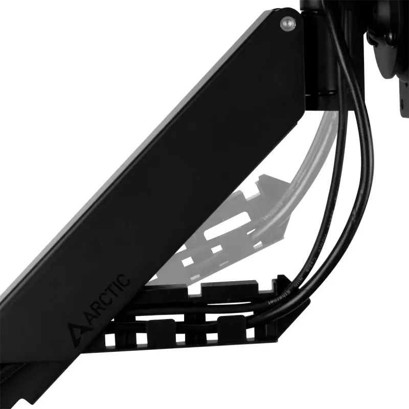 Desk Mount Gas Spring Monitor Arm Arctic X1-3D — supports up to 43 inch / 10 kg, VESA 75x75–100x100, Melns
