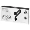 Desk Mount Gas Spring Monitor Arm Arctic X1-3D — supports up to 43 inch / 10 kg, VESA 75x75–100x100, Melns