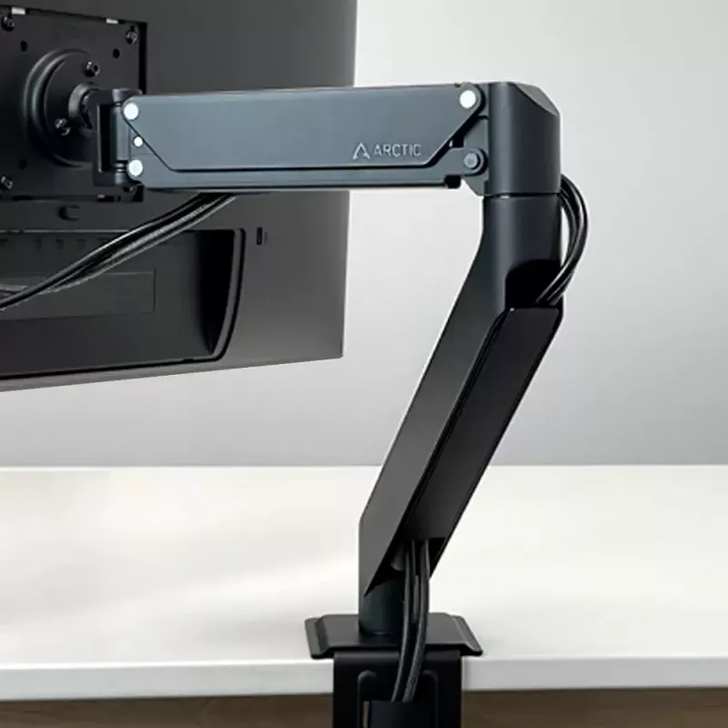 Desk Mount Gas Spring Monitor Arm Arctic X1-3D — supports up to 43 inch / 10 kg, VESA 75x75–100x100, Melns