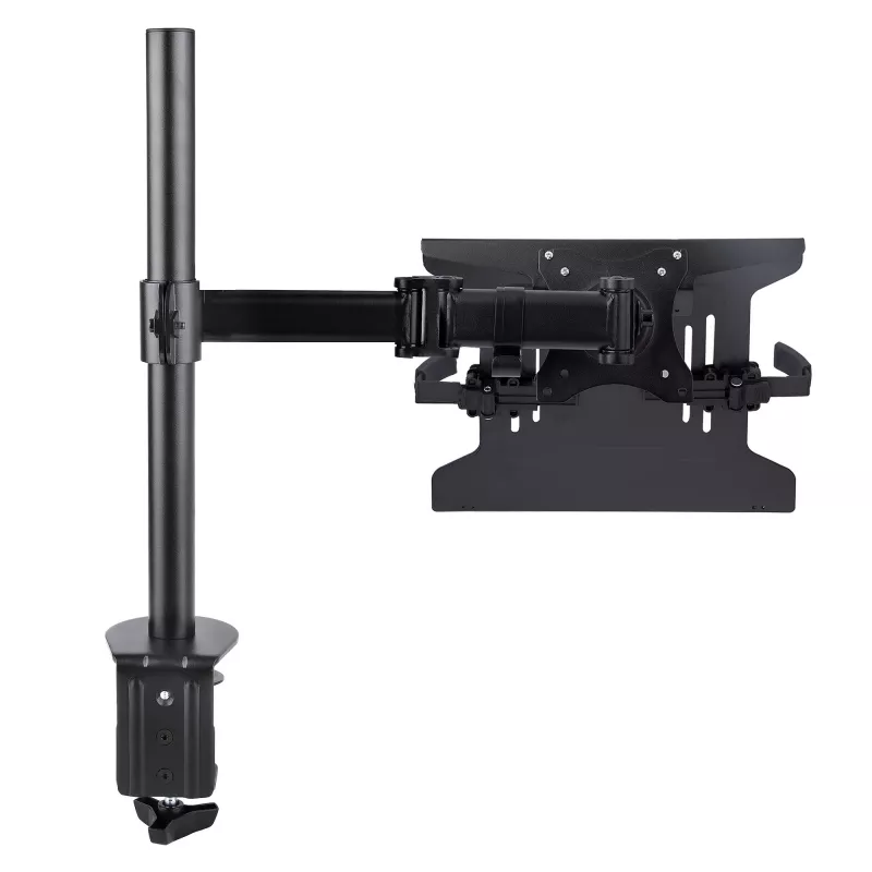 StarTech.com Laptop Desk Mount - Monitora un klēpjdatora stiprinājums - atbalsta displejus līdz 34 collām (8 kg / 17,6 mārciņas) un klēpjdatorus (4,5 kg / 9,9 mārciņas) - kustīgs VESA klēpjdatora paliktņa rokturis - skava / atveres stiprinājums