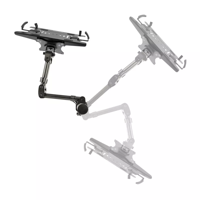 StarTech.com Laptop Desk Mount - Monitora un klēpjdatora stiprinājums - atbalsta displejus līdz 34 collām (8 kg / 17,6 mārciņas) un klēpjdatorus (4,5 kg / 9,9 mārciņas) - kustīgs VESA klēpjdatora paliktņa rokturis - skava / atveres stiprinājums