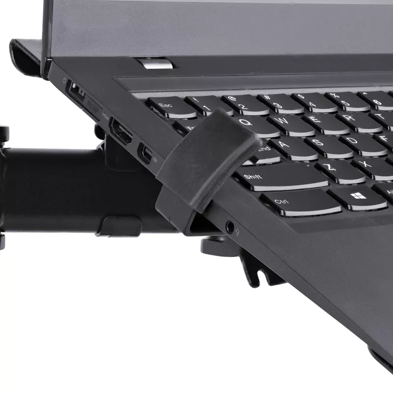 StarTech.com Laptop Desk Mount - Monitora un klēpjdatora stiprinājums - atbalsta displejus līdz 34 collām (8 kg / 17,6 mārciņas) un klēpjdatorus (4,5 kg / 9,9 mārciņas) - kustīgs VESA klēpjdatora paliktņa rokturis - skava / atveres stiprinājums