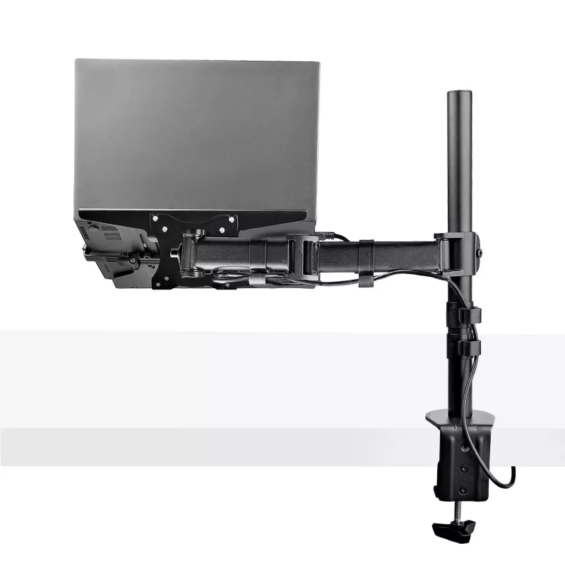 StarTech.com Laptop Desk Mount - Monitora un klēpjdatora stiprinājums - atbalsta displejus līdz 34 collām (8 kg / 17,6 mārciņas) un klēpjdatorus (4,5 kg / 9,9 mārciņas) - kustīgs VESA klēpjdatora paliktņa rokturis - skava / atveres stiprinājums