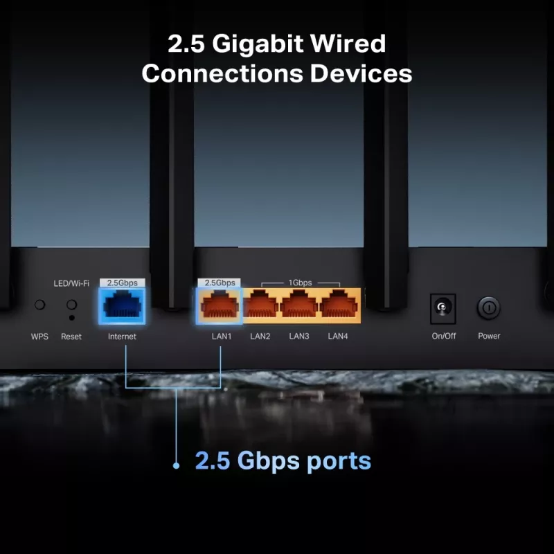 TP-Link Archer BE400 bezvadu maršrutētājs 2,5 Gigabit Ethernet divjoslu (2,4 GHz / 5 GHz) Melns