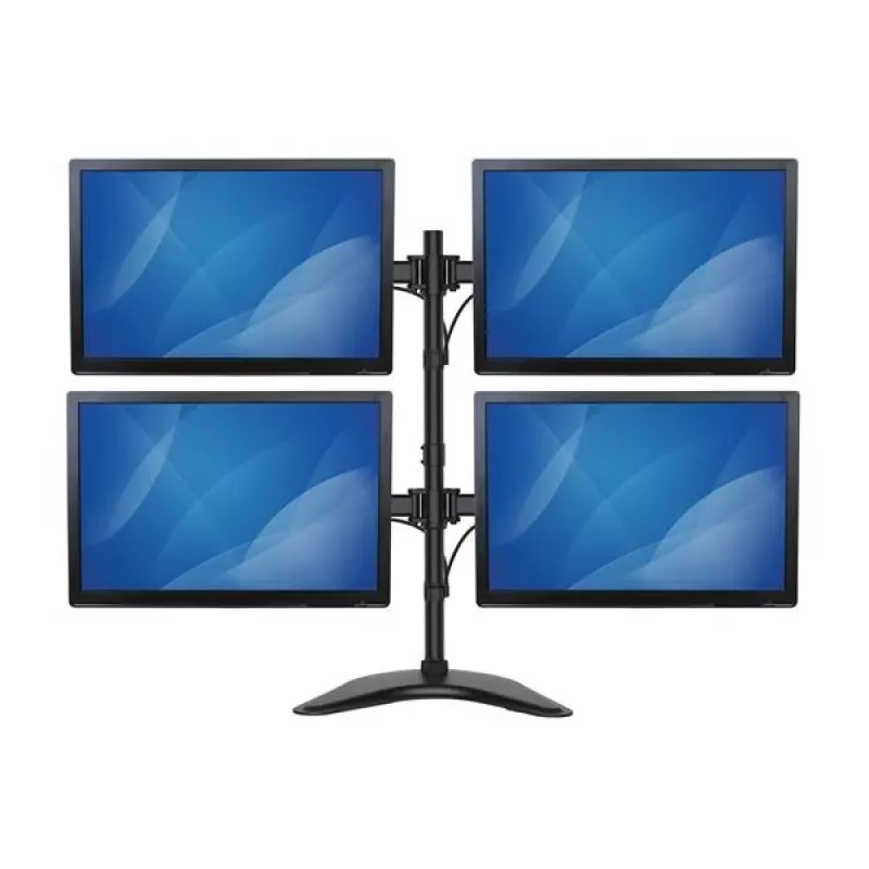 StarTech.com Quad-Monitor Desktop Stand - šarnīrveida, brīvstāvošs, 8 kg, 33 cm (13 collas), 68.6 cm (27 collas), 100 x 100 mm, melns