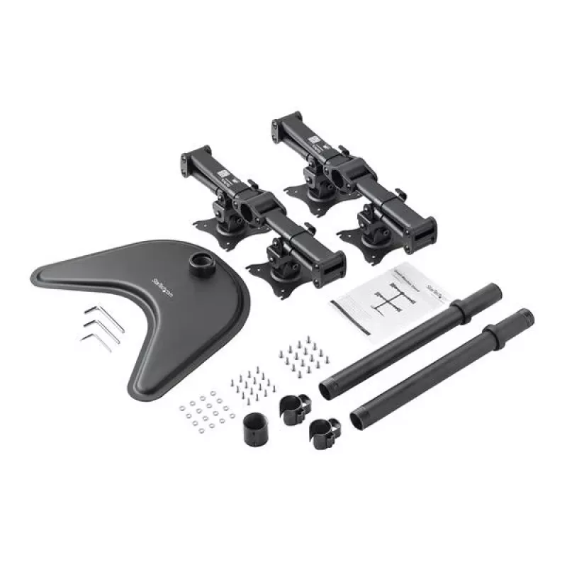 StarTech.com Quad-Monitor Desktop Stand - šarnīrveida, brīvstāvošs, 8 kg, 33 cm (13 collas), 68.6 cm (27 collas), 100 x 100 mm, melns