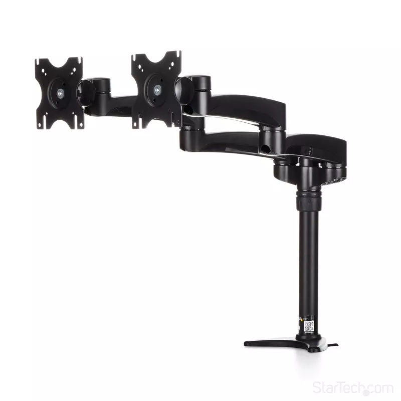 StarTech.com Desk-Mount Dual Monitor Arm - Articulating, Clamp, 13.6 kg, 30.5 cm (12 inch), 61 cm (24 inch), 100 x 100 mm, Melns
