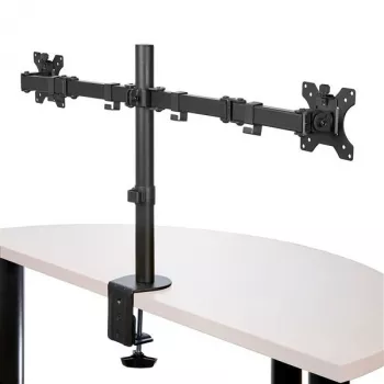 StarTech.com Galda stiprinājums divu monitoru kronšteins - Galda skava / Kabeļu atveres VESA monitora stiprinājums līdz pat 32 collu displejiem - Ergonomisks regulējams monitora kronšteins - Augstuma regulēšana/Noliekšana/Pagriešana/Rotēšana