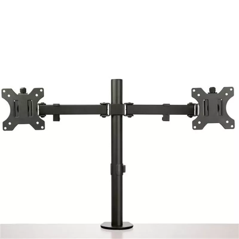 StarTech.com Galda stiprinājums divu monitoru kronšteins - Galda skava / Kabeļu atveres VESA monitora stiprinājums līdz pat 32 collu displejiem - Ergonomisks regulējams monitora kronšteins - Augstuma regulēšana/Noliekšana/Pagriešana/Rotēšana