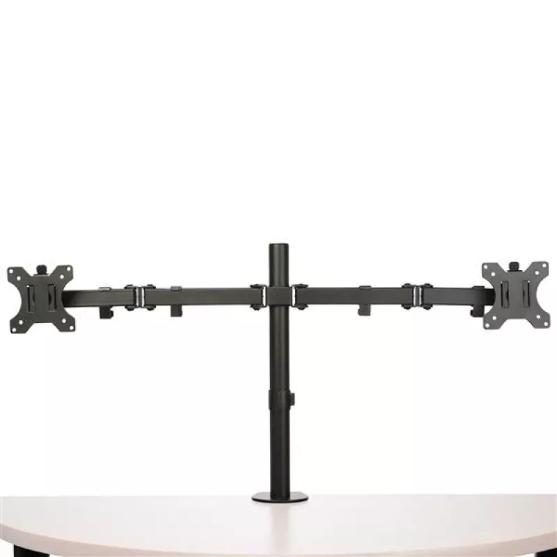 StarTech.com Galda stiprinājums divu monitoru kronšteins - Galda skava / Kabeļu atveres VESA monitora stiprinājums līdz pat 32 collu displejiem - Ergonomisks regulējams monitora kronšteins - Augstuma regulēšana/Noliekšana/Pagriešana/Rotēšana