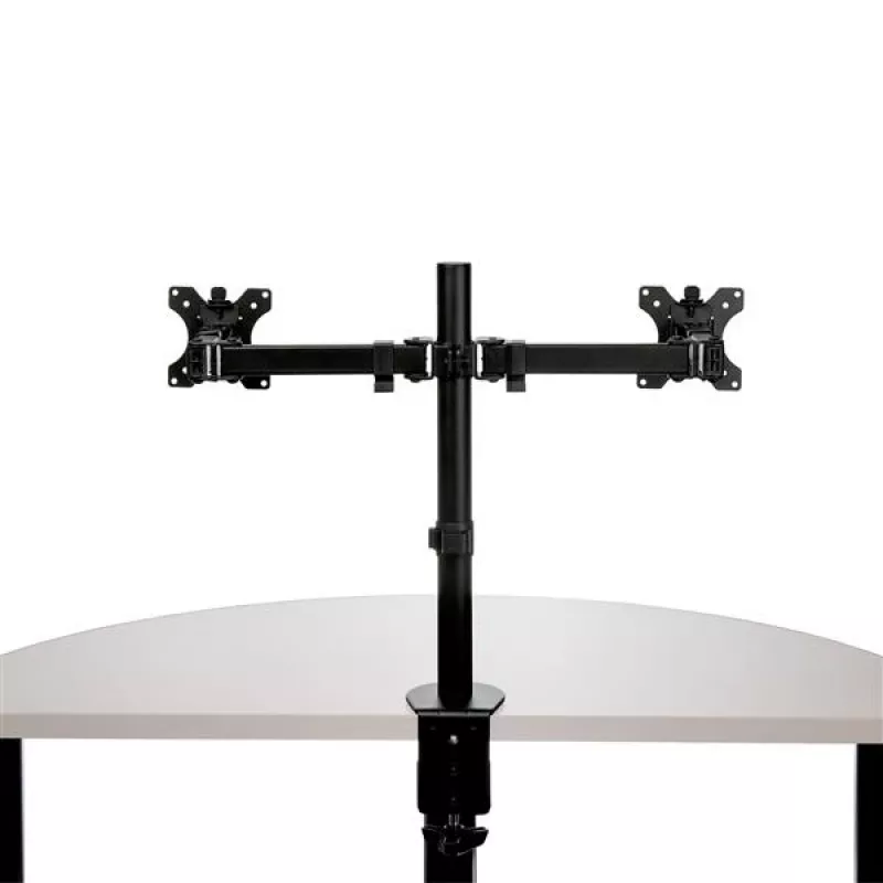 StarTech.com Galda stiprinājums divu monitoru kronšteins - Galda skava / Kabeļu atveres VESA monitora stiprinājums līdz pat 32 collu displejiem - Ergonomisks regulējams monitora kronšteins - Augstuma regulēšana/Noliekšana/Pagriešana/Rotēšana