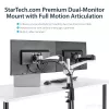StarTech.com galda stiprinājuma divu monitoru svira - pilnībā kustīga, regulējama - Premium