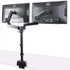 StarTech.com Galda stiprinājums divu monitoru rokai, pilnas kustības monitora stiprinājums 2 VESA displejiem līdz 32 collām (17,6 mārciņas/8 kg), augstuma regulēšana, skavas/cauruma stiprinājums, mehāniskā atspere
